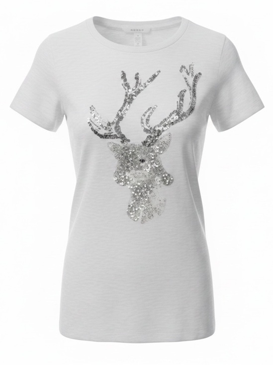 J. Crew Other - J. Crew White T-Shirt with Silver Deer Design